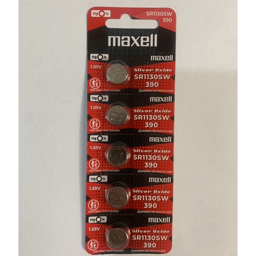 ถ่านกระดุม Maxell SR1130SW,SR1130,1130 เทียบเท่า 390 ของแท้ 100% แบ่งจำหน่าย แบบ 1 ก้อน,5ก้อน