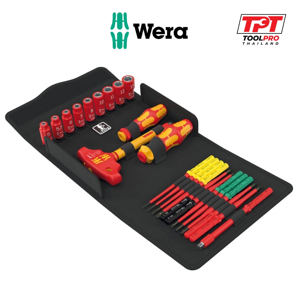 Wera ชุดเครื่องมือ ลูกบล็อก/ไขควง ก๊อกแก๊ก KK VDE 24 Allrounder Set 1, Screwdriver/Socket Set (05006632001)