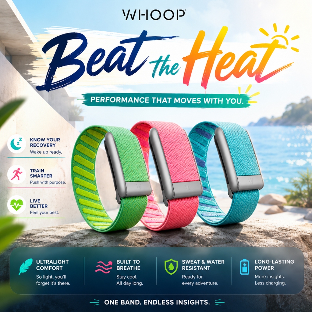[พร้อมส่ง] WHOOP 5.0 & MG SuperKnit Band Summer Brights Collection สี Lime/Petal/Tide