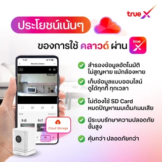 กล้องพร้อมคลาวด์ 12 เดือน กล้องวงจรปิดอัจฉริยะ Cube QHD TrueX Smart Camera Cube QHD