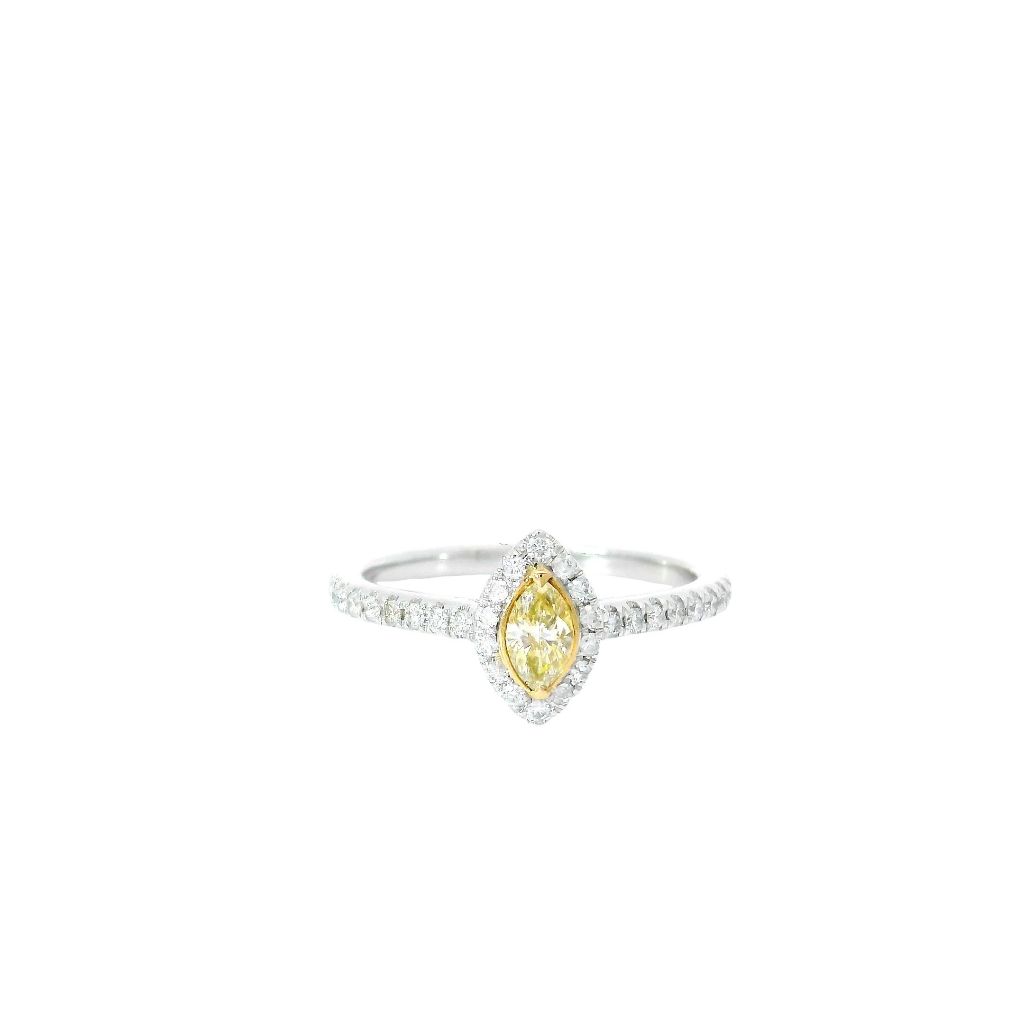 0.168 Carat Fancy Yellow VS Clarity Diamond Ring
