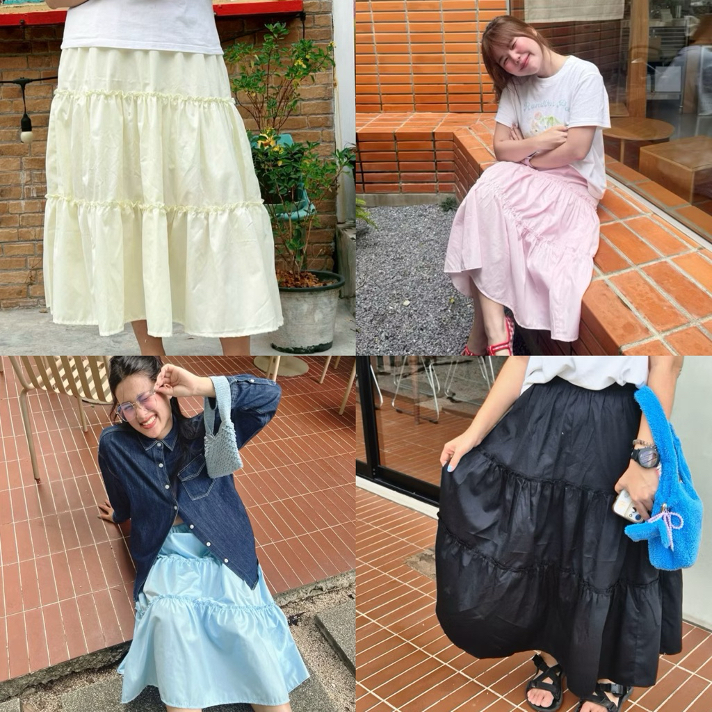 Lullaby skirt กระโปรงสาวอวบ เอวสูง เก็บพุง พรางสะโพก
