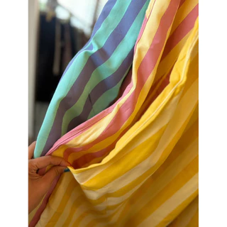 กางเกงบาเรลลายตั้งสีพาสเทล Pastel Stripe Barrel Pants