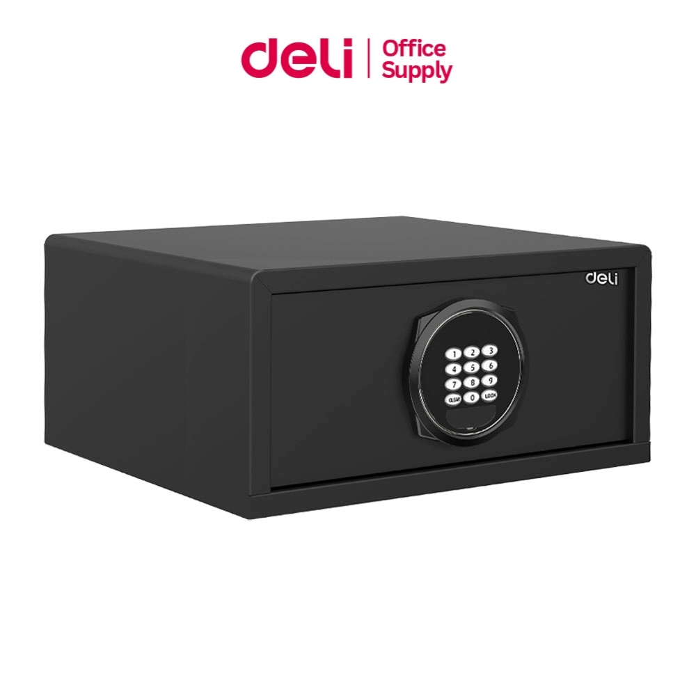 Deli ตู้นิรภัย ใส่รหัสล็อคและล็อคกุญแจ วัสดุเหล็กกล้าแข็งแรง กันไฟ ดีไซน์สวย Safe Box