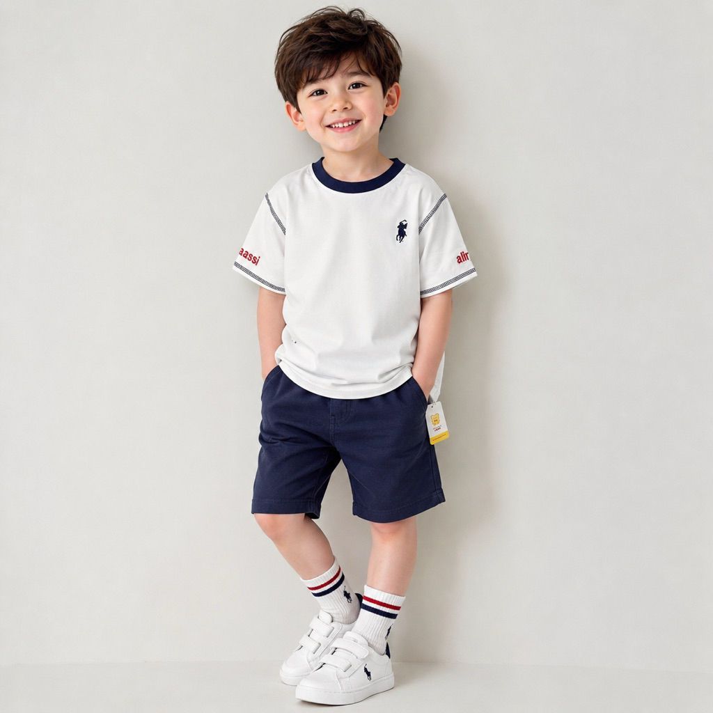 เสื้อยืดเด็กทรงโอเวอร์ไซซ์ ตะเข็บดีไซน์ รุ่น Classic Stitch ไซซ์ 120-160