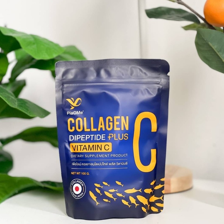 [ส่งด่วน] PiaOMe' VIT C 100g. คอลลาเจนผสมวิตามินซี กู้ผิวโทรม เร่งด่วน x2 ดูดซึมไว ผิวใสออร่า (ไม่คา