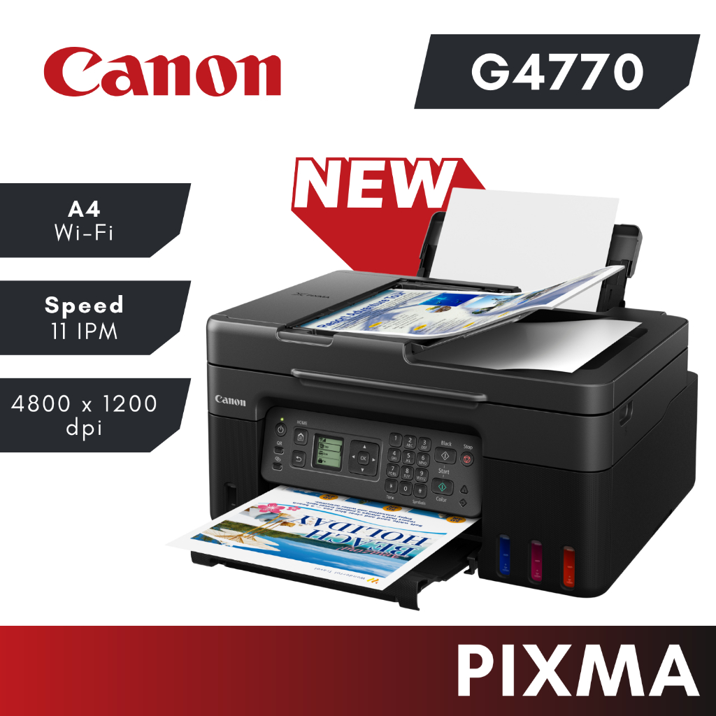 เครื่องปริ้นเตอร์มัลติฟังก์ชั่นอิงค์เจ็ท Canon รุ่น G4770