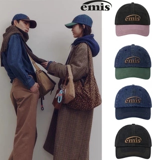 EMISหมวกเอมิสของผู้หญิงสีเดียวล้างหมวกเบสบอลผ้ายีนส์ใหม่รอบศีรษะขนาดใหญ่สไตล์เกาหลีหมวกแหลมหมวกกีฬา