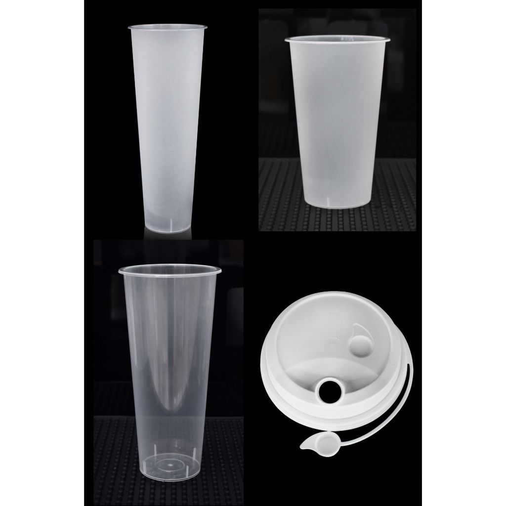 แก้วฉีดแข็ง+ฝาฉีดแข็ง YODO (16-22 oz.แบบขุ่นและใส+ฝาขาว 90)/50ชุด