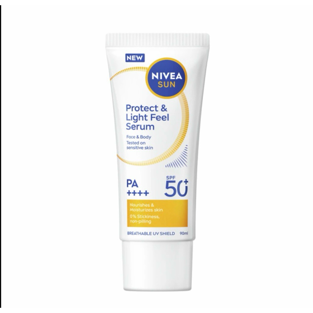 (แท้💯)นีเวีย ซัน เซนส์ซิทีฟ โพรเท็ค แอนด์ ไลท์ ฟีล เอสพีเอฟ50+ พีเอ+++ 90 มล. NIVEA เซรั่มกันแดดผิวหน้า