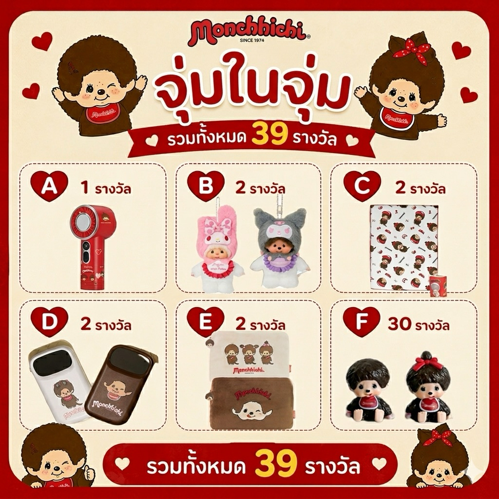 (ย 220)จนจ monchhichi 39 บ