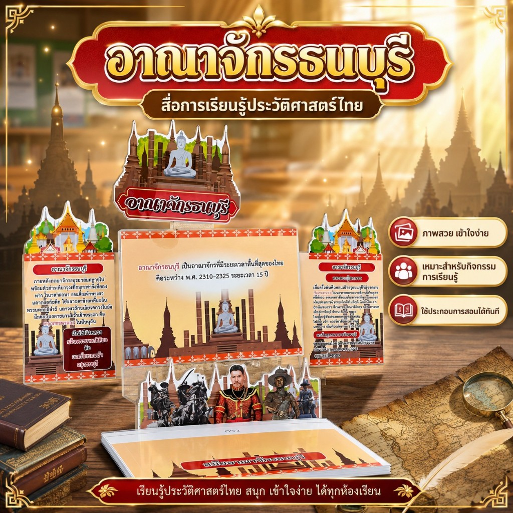สามพับอาณาจักรธนบุรี สื่อการสอนรายวิชาสังคม (แบบไม่ประกอบ)