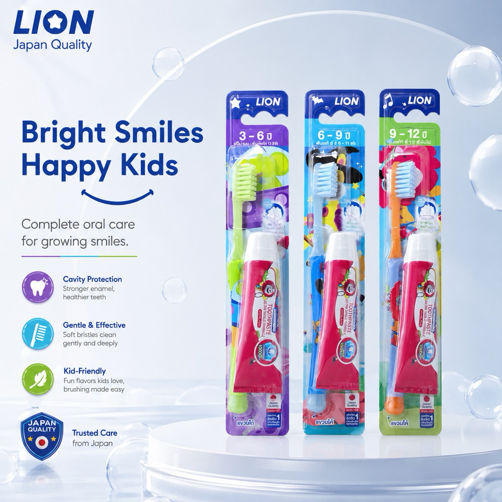 (แปรงสีฟันเด็ก) (Set 6ด้าม.) KODOMO Professional แปรงสีฟันเด็กโคโดโม โปรเฟสชั่นแนล 3-12 ปี ^_*