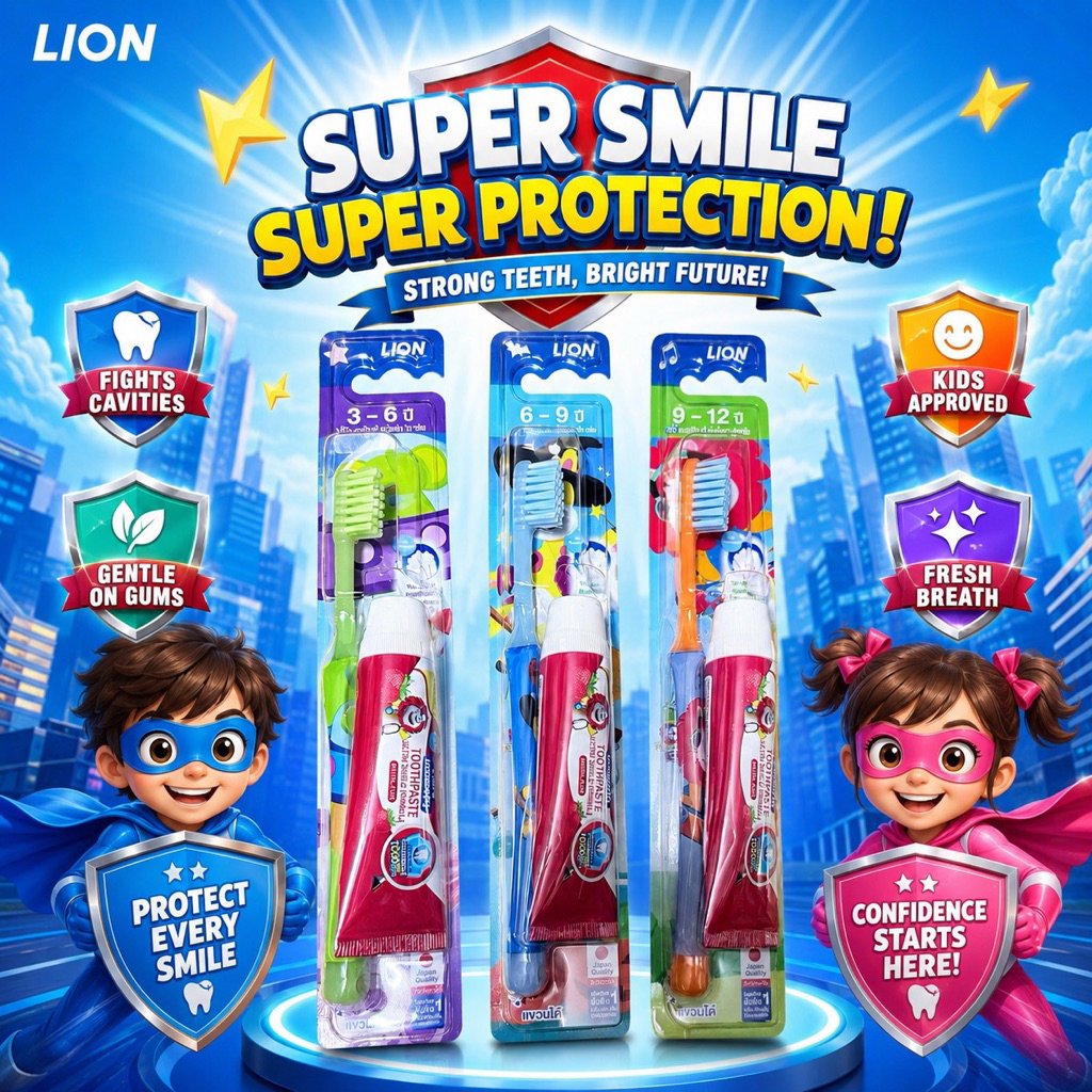 (แปรงสีฟันเด็ก) (Set 6 ด้าม) KODOMO Professional แปรงสีฟันเด็กโคโดโม โปรเฟสชั่นแนล 3-12 ปี ^_*