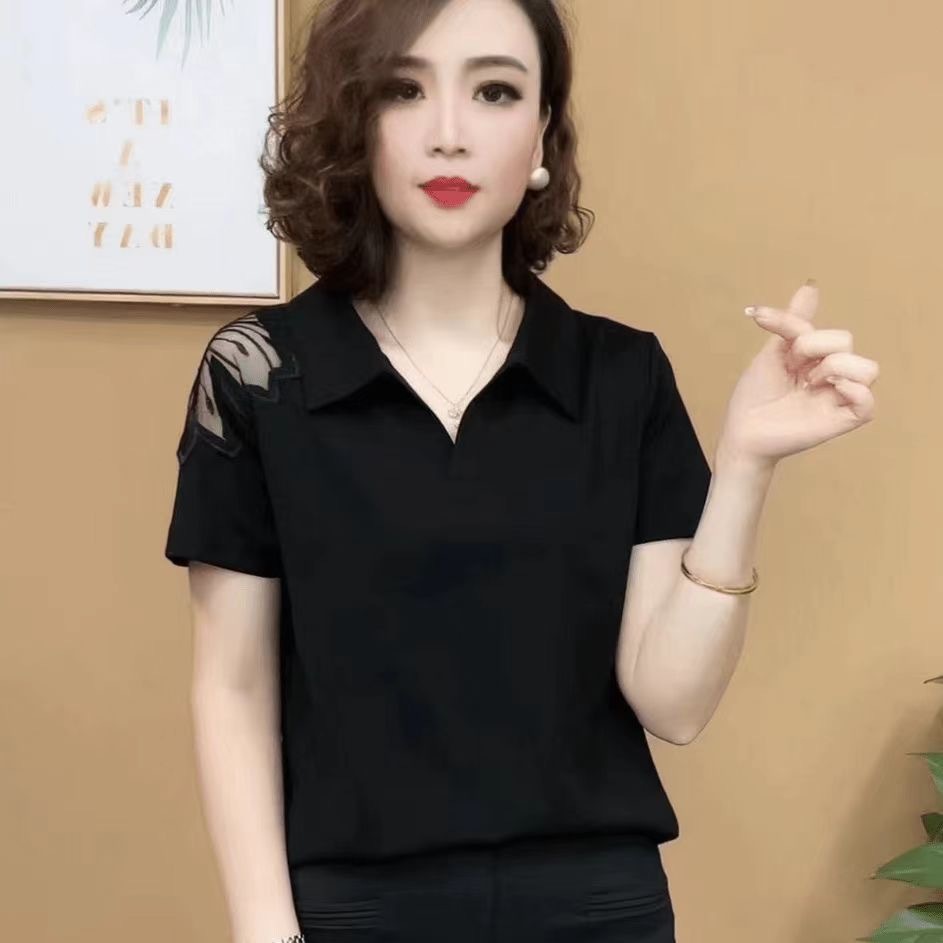 เสื้อยืดแขนสั้นที่ดูผอมเพรียวด้วยสีโซลิด พั้นช์คอเต่าแบบเรียบง่ายสไตล์ฤดูร้อนและโมเดิร์น