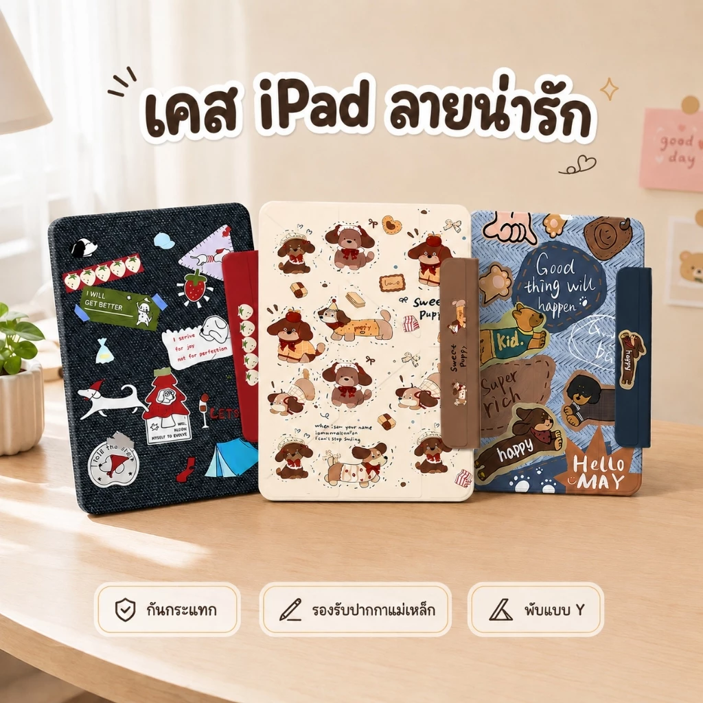 เคสใส เคสไอแพด Yพับcase for Air4 Air5 Air6 Air7 M2 M3 Gen11 Gen10 Pro11 Gen7/8/9 เคสไอแพดแอร์11