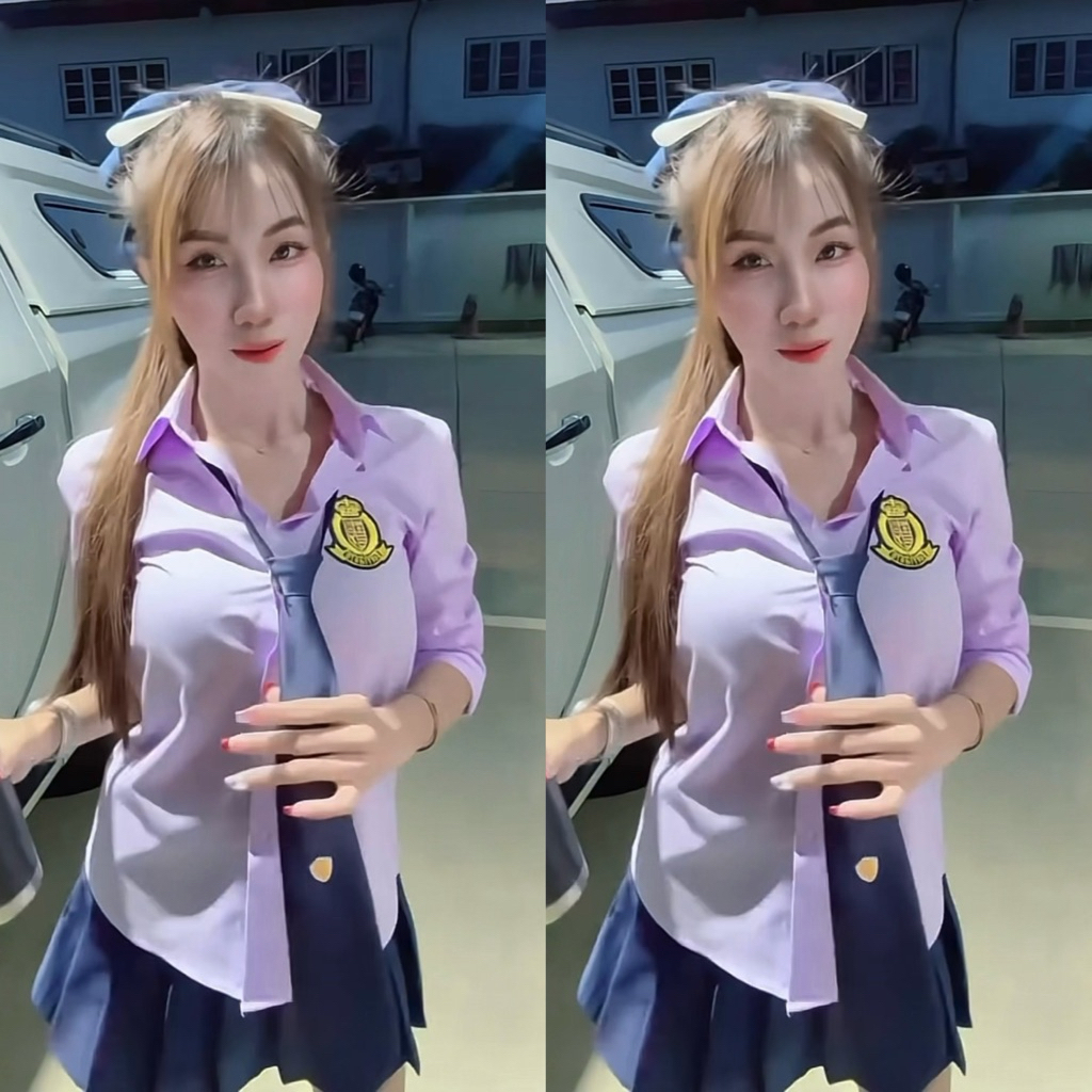 ชุดนักเรียนใส่เที่ยว ปาร์ตี้ ตรีมงาน รหัสJ56 สินค้าครบชุด พร้อมส่งจากไทย กรุงเทพ มีส่งด่วน