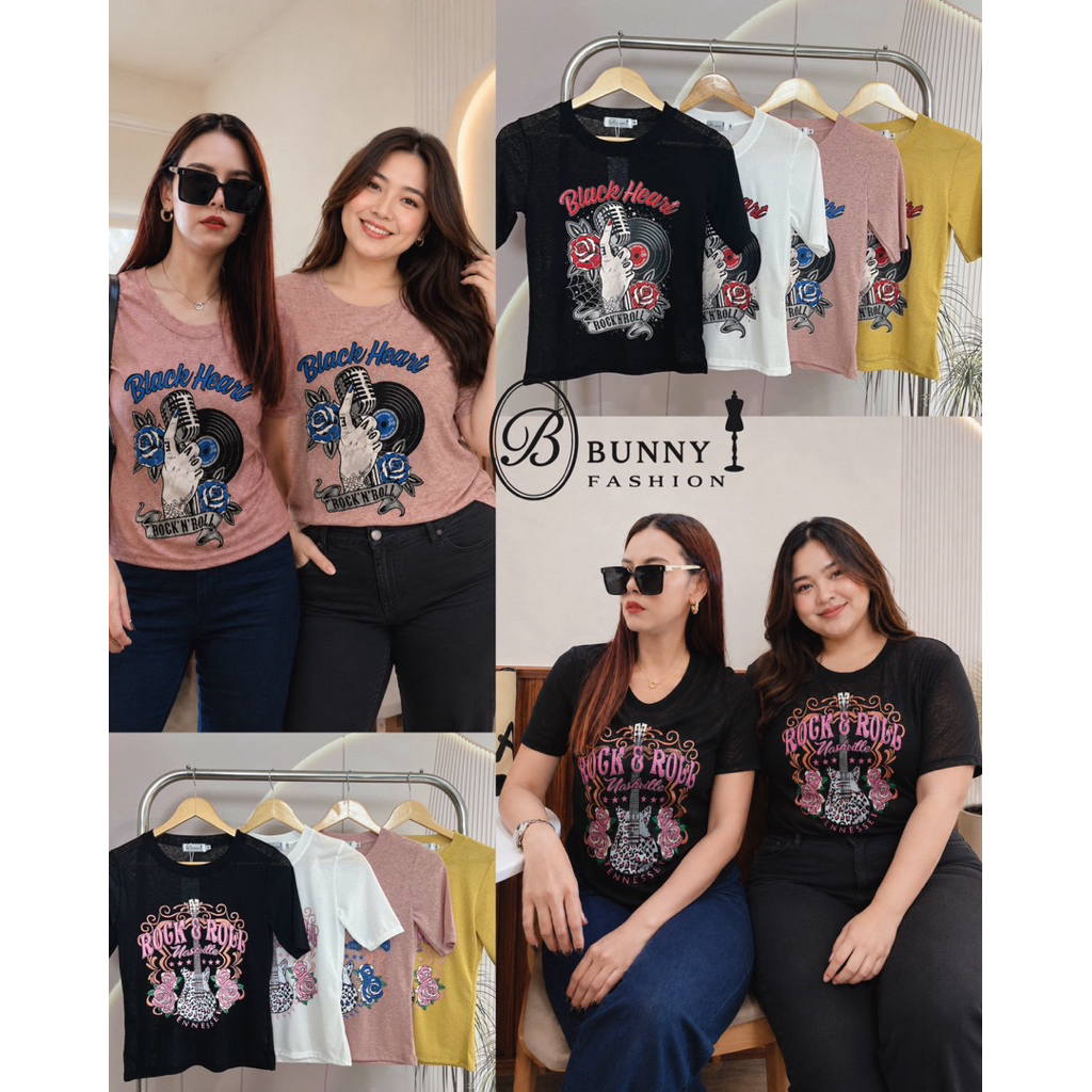A240 BunnyFashion เสื้อสลาฟแขนศอก ผ้าเนื้อบาง มี3ไซส์
