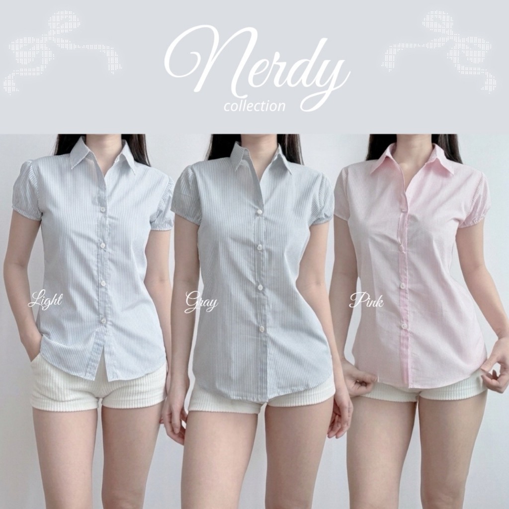 Nerdy เสื้อเชิ๊ตแขนตุ๊กตาเบสิค
