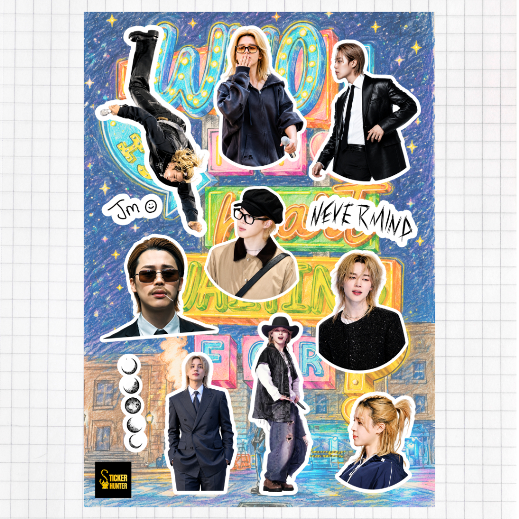 สติ๊กเกอร์ จีมิน บีทีเอส [Fan Made]_ Sticker Jimin BTS_ขนาดA6 ไดคัท กันน้ำ [รูปจริง]