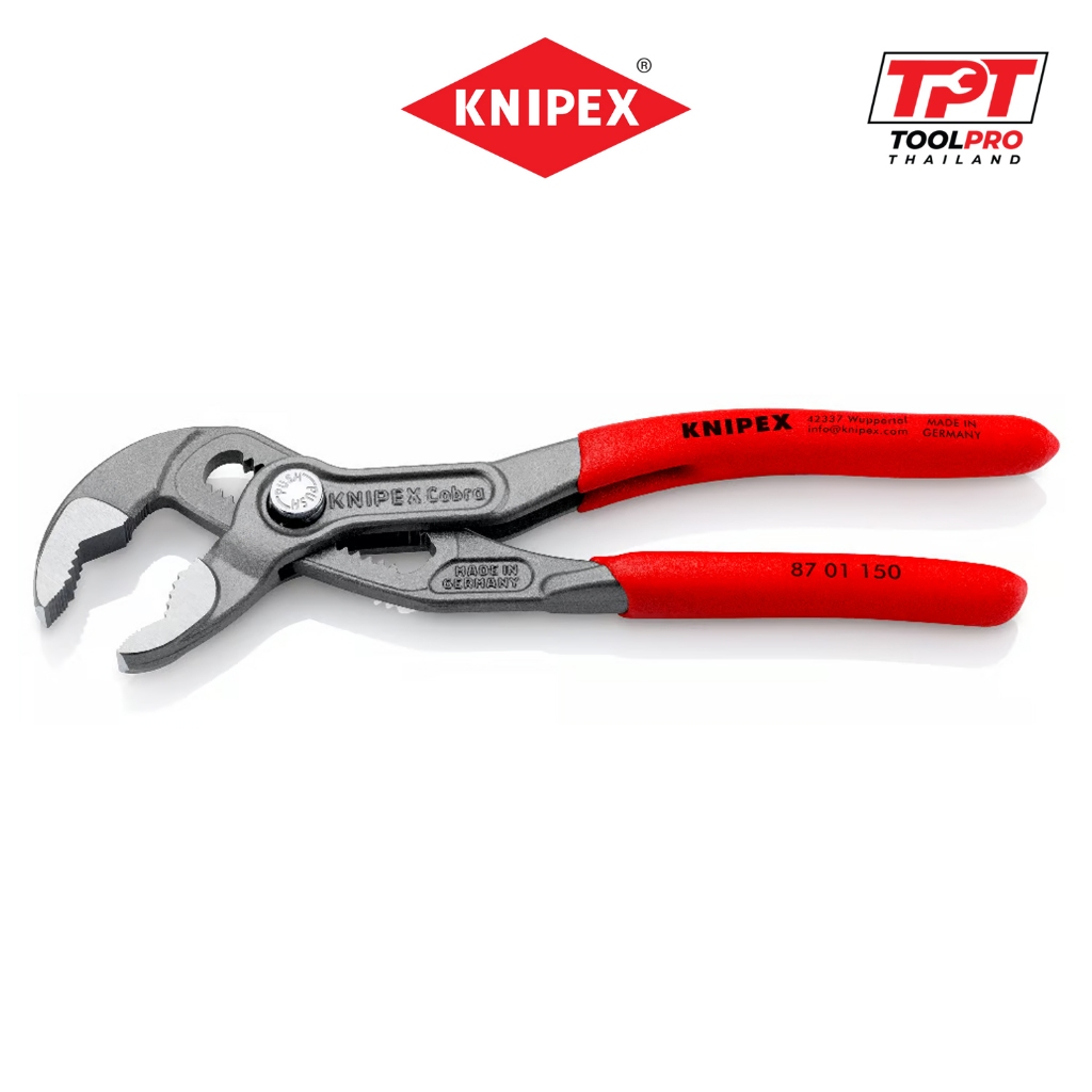 Knipex คีมปั๊มน้ำไฮเทค 150mm Cobra High Tech Water Pump Pliers (87 01 150)