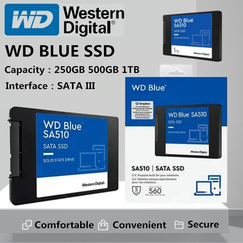 WD Blue SA510 SSD 250GB 500GB 1TB SATA III สำหรับคอมพิวเตอร์และแล็ปท็อป