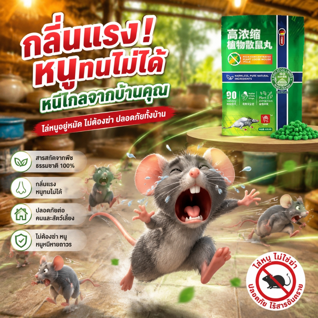 เม็ดไล่หนู ก้อนไล่หนู ขับไล่ด้วยกลิ่น ใช้งานได้ทันที ใช้ได้หลายที่ ไล่หนู ไล่หนูไม่หยุด 24 ชั่วโมง