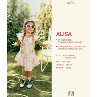 lookbookpetite x saeson | s'more dress สี pink daisy field, golden daisy field