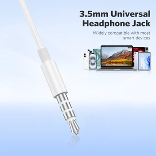 MEEGOO หูฟังแบบมีสาย ชนิดใส่ในหู3.5mm มีไมค์ควบคุมสาย เส้นนี้ยาว1.2เมตร ดีไซน์แบบใส่ในหู เสียงเบสหนัก กันเสียงรบกวน