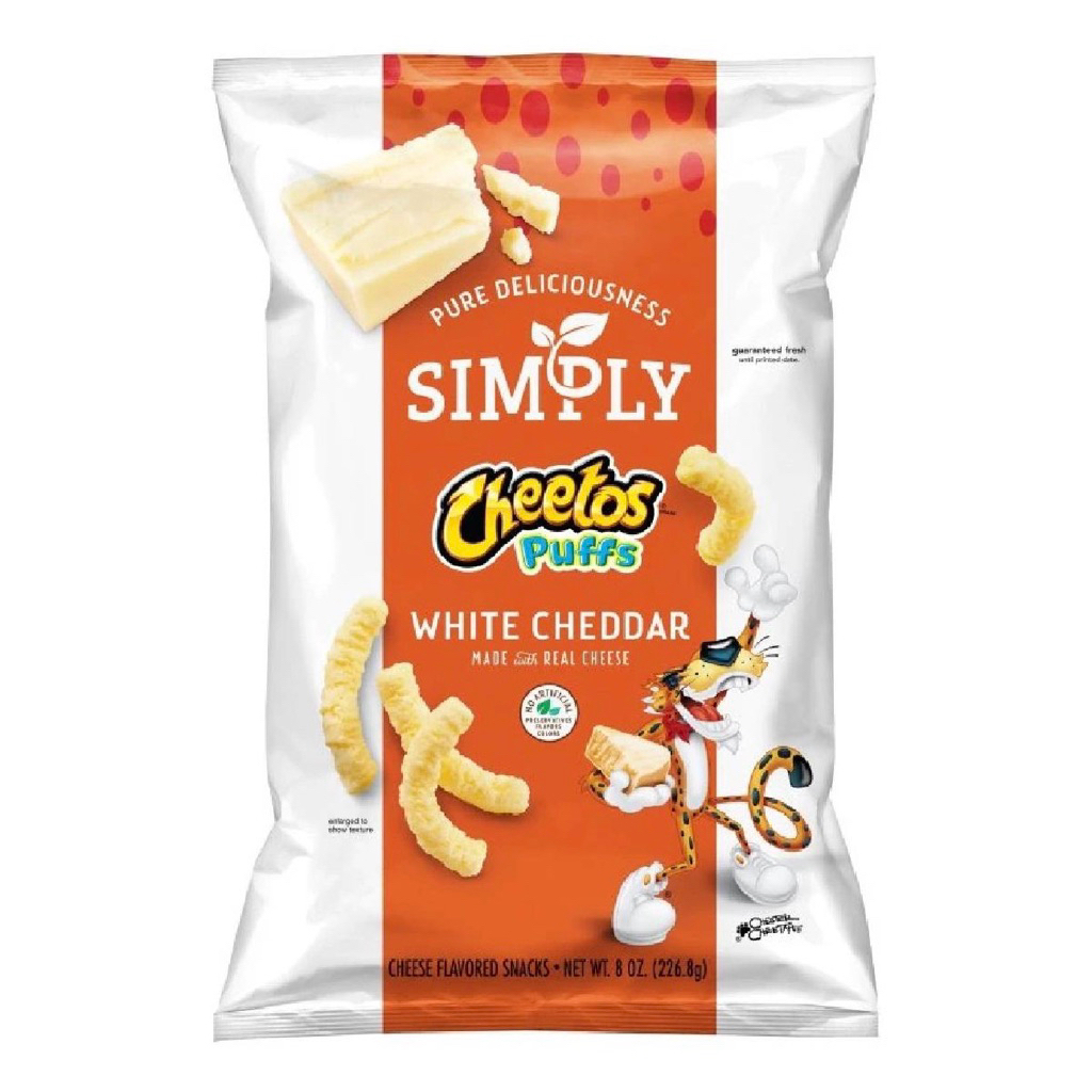 แพ็คเกจใหม่ Cheetos puffs white cheddar cheese 226.8g. ชีโตสพัฟ ไวท์เชดดาร์ชีส นำเข้าจากอเมริกา🇺🇸