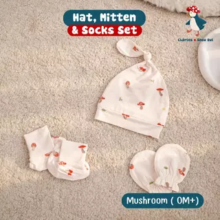Charles x Snow Owl เซ็ทหมวก ถุงมือ ถุงเท้าทารก Newborn Hat Mitten&Socks Set
