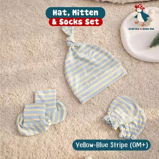 Charles x Snow Owl เซ็ทหมวก ถุงมือ ถุงเท้าทารก Newborn Hat Mitten&Socks Set
