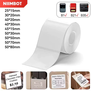 Niimbot 1Roll B1 White Sticker Waterproof Paper Adhesive Label White Anti-Oil For B1 B21 Mini Portable Thermal Printer T