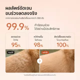 PETLUSCI หวีแปรงขนสัตว์เลี้ยง ซี่หวีโลหะทนทาน ด้ามจับถนัดมือ สางขนพันกันได้ดี ลดขนร่วงในบ้าน