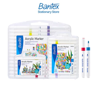 Bantex ปากกาอะคริลิก เมจิกไฮไลท์ ชุดปากกาสีอะคริลิก สำหรับวาดภาพและงาน DIY สีแน่น Marker pen