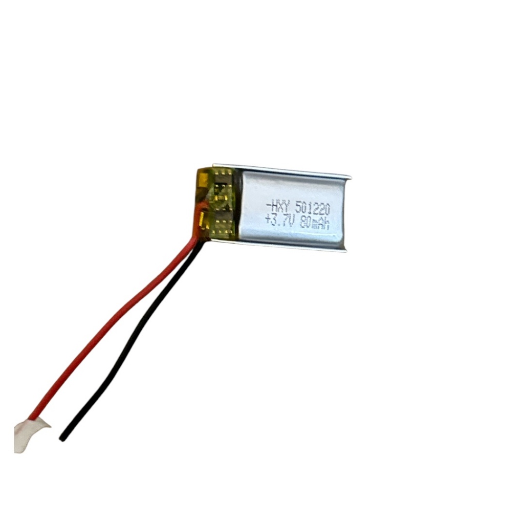 แบตเตอรี่ลิเธียมโพลิเมอร์ 501220 3.7V 80mAh สำหรับหูฟังบลูทูธ เฮดเซ็ต และงาน DIY ขนาดเล็ก