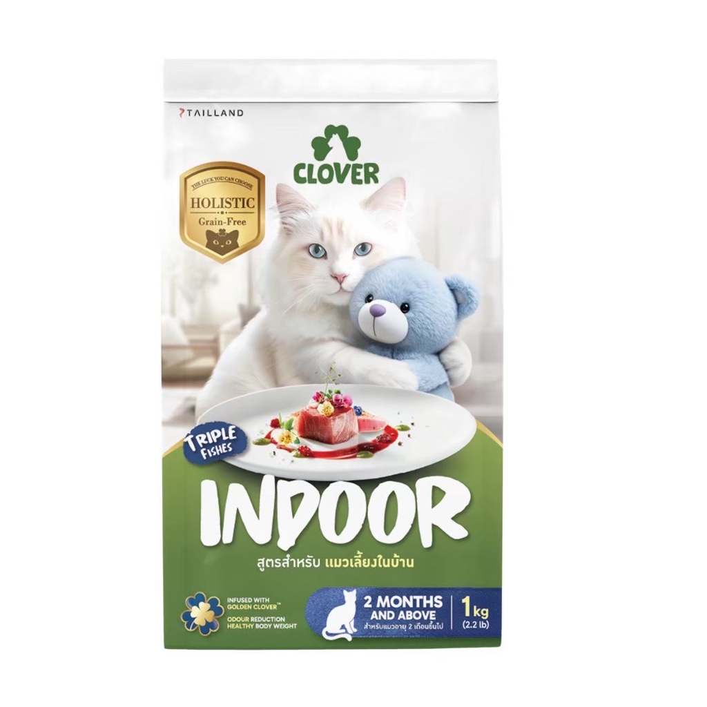 อาหารแมว Clover สูตร Grain Free Holistic สูตรเฉพาะสำหรับแมว ขนาด1kg
