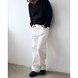 HIMSELF Wide Jeans กางเกงยีนส์ทรงกระบอกใหญ่ Baggy มี 3 สี (ขาว / เขียว / เทา)