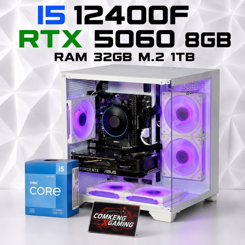คอมเกมมิ่ง I5 12400F RTX 5060 8GB RAM 32GB M.2 1TB Gaming PC คอมประกอบ คอมเล่นเกม พร้อมใช้