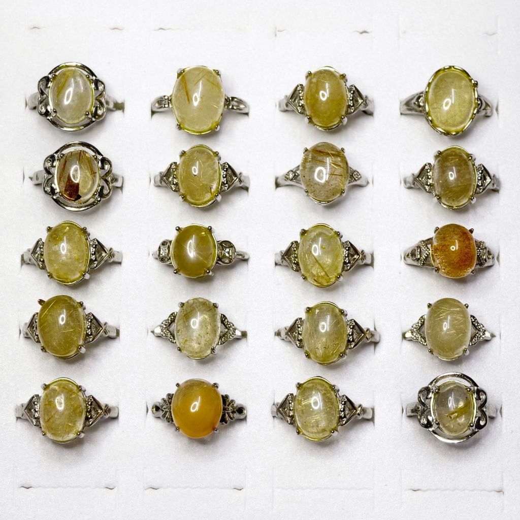 แหวนไหมทองแท้ ฟรีไซส์ ปรับขนาดได้ | Golden Rutilated Quartz Ring | หินมงคล เสริมโชคลาภ การเงิน ความมั่งคั่ง