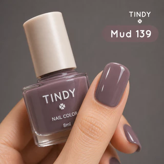 Tindy ยาทาเล็บออแกนิค โทนเรียบหรู ดูดี เนื้อสีเงา ไม่ต้องอบ สีทาเล็บ สีสวย แห้งไว 8 ml