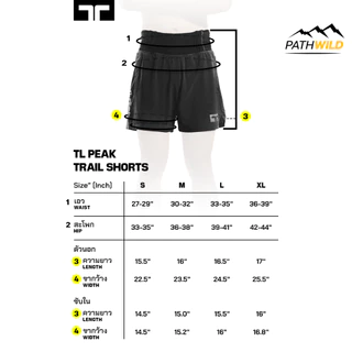 Training Lab TL PEAK MEN'S TRAIL SHORTS (26120) กางเกงวิ่งเทรลสำหรับผู้ชายรุ่น TL PEAK เก็บของเยอะ ด้านหลังใส่ไม้โพล