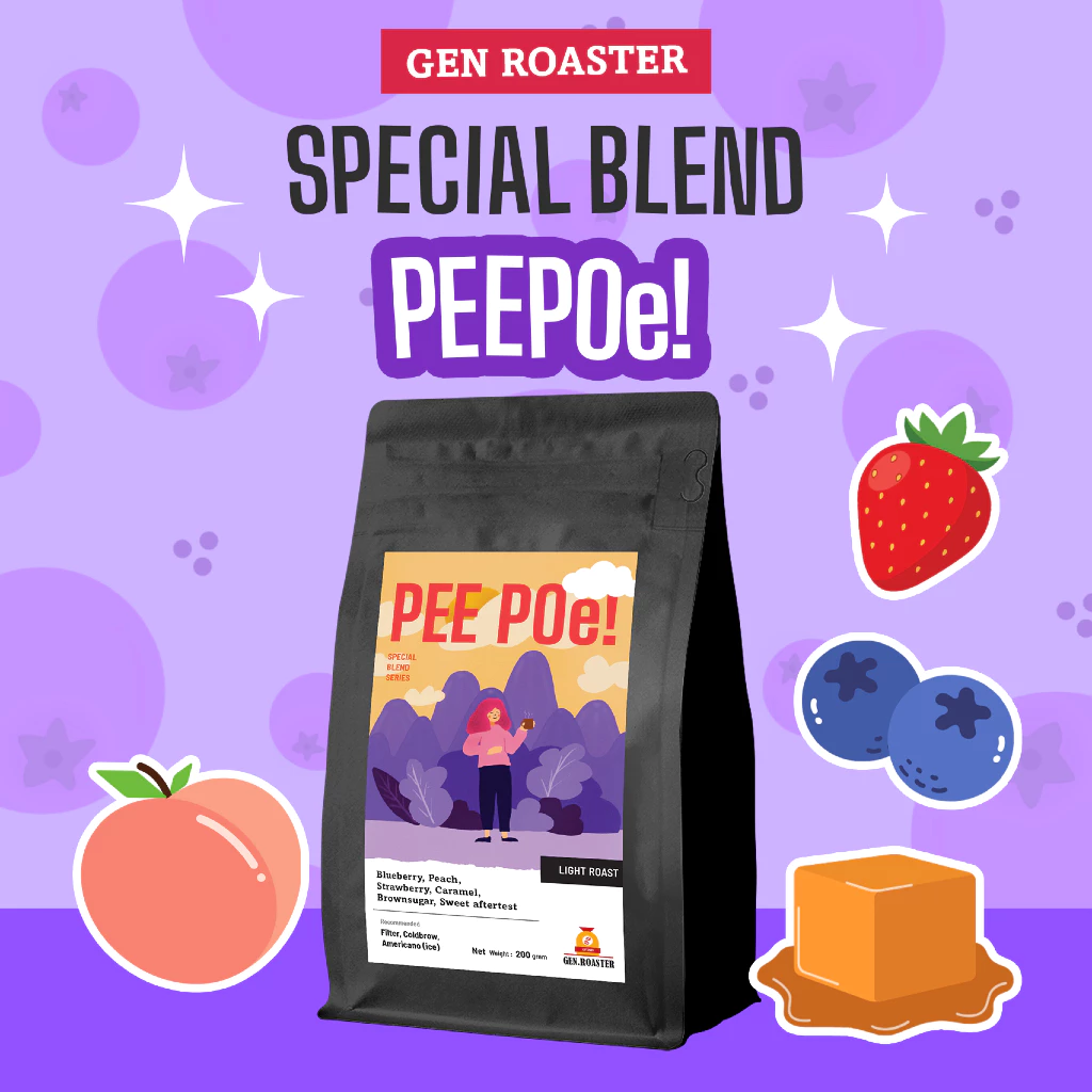 เมล็ดกาแฟ Blueberry PeePoe House Blend ( 200g-1000g ) ปีโป้เบลน สินค้าขายดี >Gen Roaster<