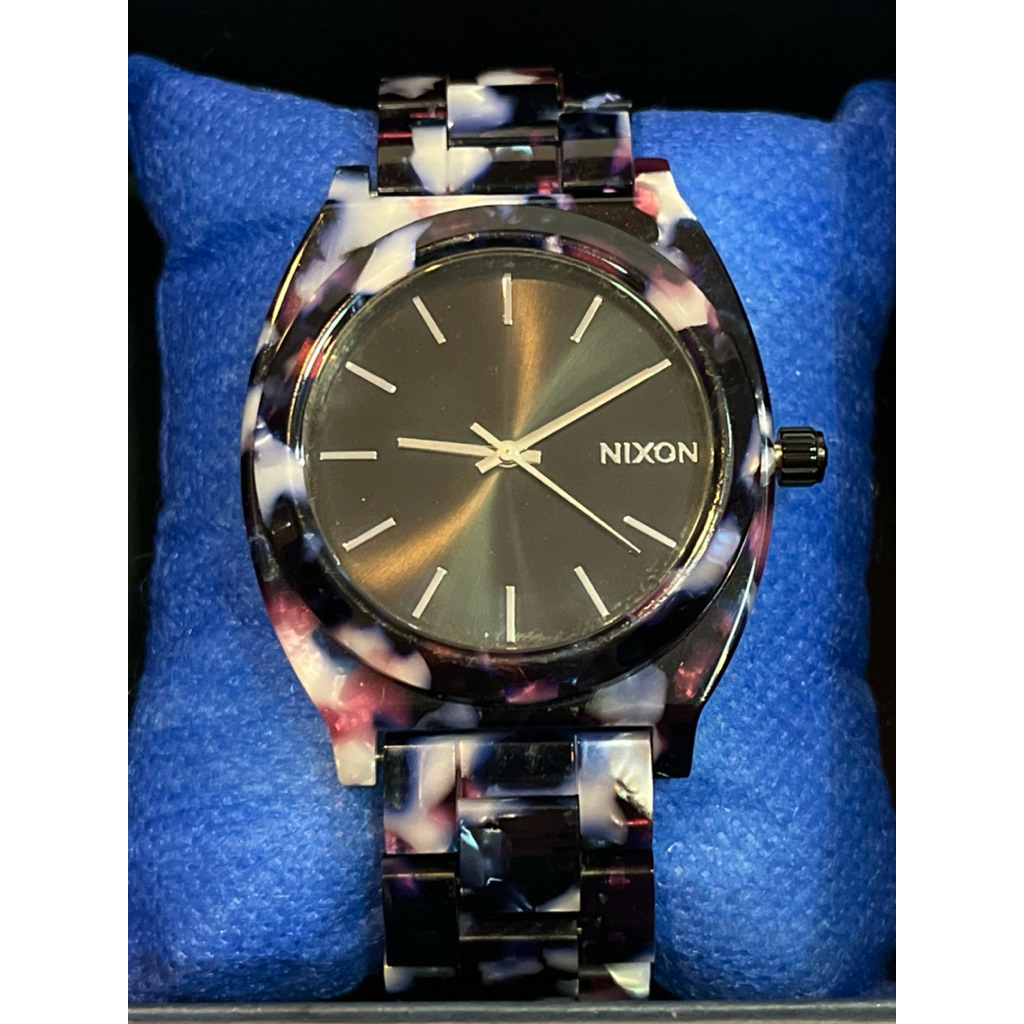 นาฬิกาข้อมือ Nixon Time Teller Acetate watch black and multi-color tortoise มือสองญี่ปุ่น (สภาพ 95%)