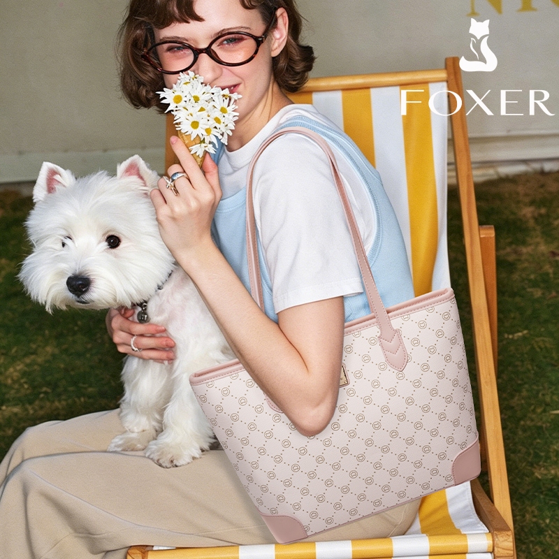 FOXER حقيبة يد نسائية كبيرة بسيطة — صورة 3