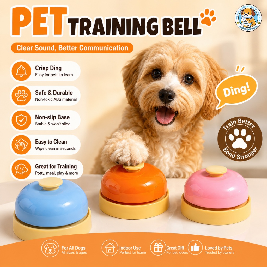Pet Call Bell Sensitive Buttons Metal Dog Training เรียกว่า กระดิ่งอาหารค่ำ สำหรับของเล่นสัตว์เลี้ยง