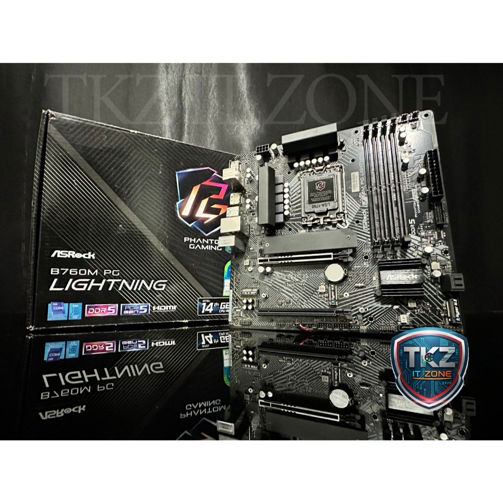 เมนบอร์ด(mainboard) ASROCK B760M PG Lightning D5 (socket 1700) (มือสอง) กรุณาอ่านรายละเอียดสินค้าให้