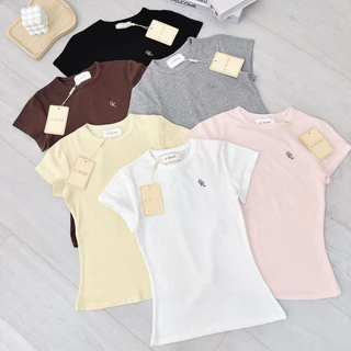G-rose เสื้อยืดสีพื้น แต่งอะไหล่เงิน