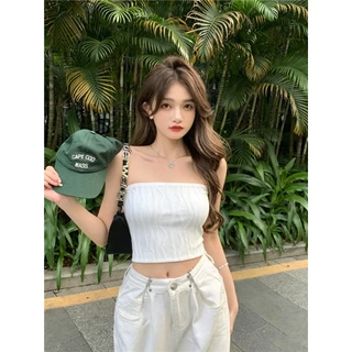 เสื้อกล้าม เสื้อเกาะอก สีพื้น มินีมอล ผ้าใส่สบาย เข้ากับทุกสไตล์ ผ้ายืดได้ #020451