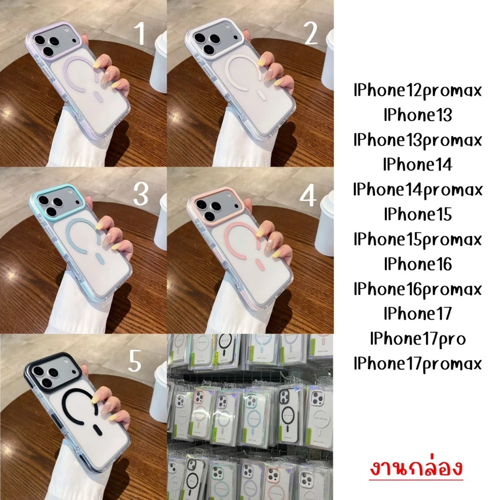 เคสใส สีพาสเทล IPHONE - 12pm 13 13pm 14 14pm 15 15pm 16 16pm 17 17pro 17pm 18 18pro 18pm